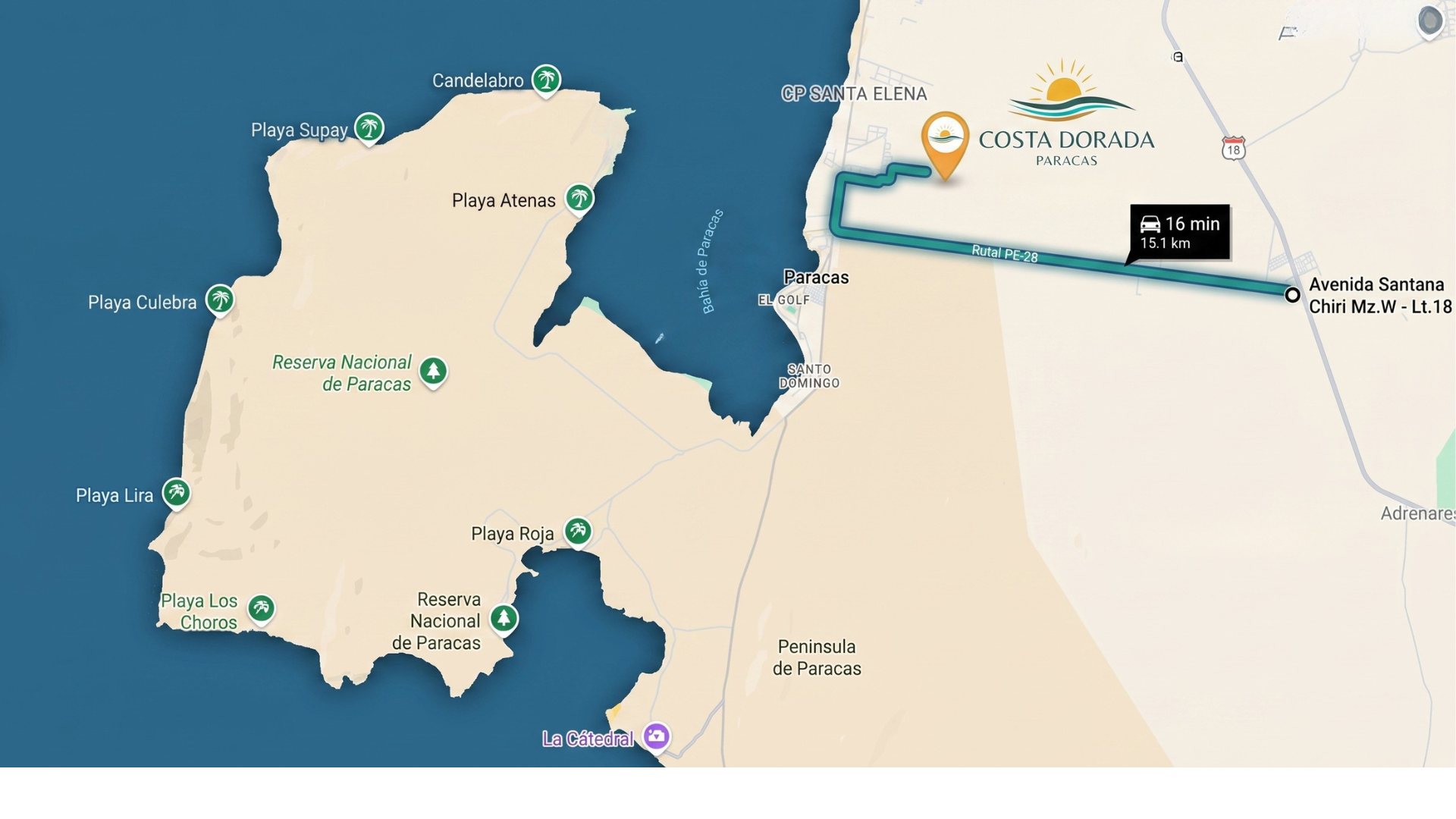 Mapa de Ubicación Costa Dorada Paracas